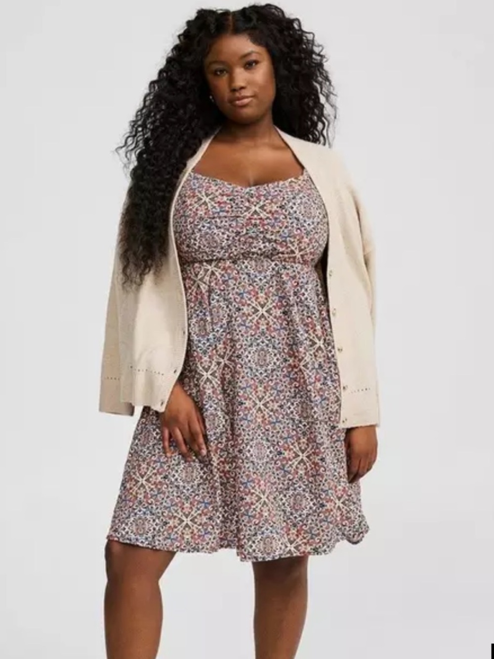 TORRID Challis Boho Cottagecore Skater Dress Size 1X